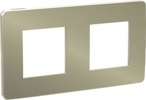 Фото Schneider Electric Unica Studio Metal NU280451 Рамка 2-постовая/4-модульная (универсальная, бронза/бежевая)
