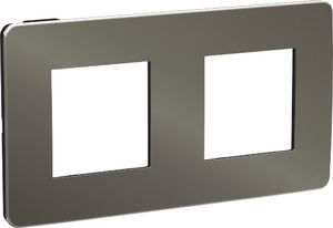 Фото Schneider Electric Unica Studio Metal NU280453 Рамка 2-постовая/4-модульная (универсальная, никель/антрацит)
