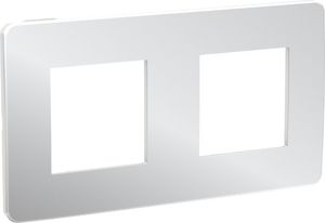 Фото Schneider Electric Unica Studio Metal NU280455 Рамка 2-постовая/4-модульная (универсальная, хром/белый)