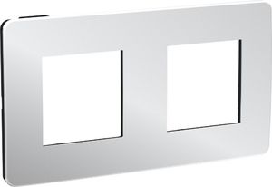 Фото Schneider Electric Unica Studio Metal NU280456 Рамка 2-постовая/4-модульная (универсальная, хром/антрацит)