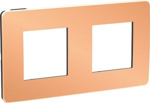 Фото Schneider Electric Unica Studio Metal NU280458 Рамка 2-постовая/4-модульная (универсальная, медь/антрацит)