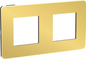 Фото Schneider Electric Unica Studio Metal NU280462 Рамка 2-постовая/4-модульная (универсальная, золото/антрацит)