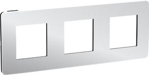 Фото Schneider Electric Unica Studio Metal NU280656 Рамка 3-постовая/6-модульная (универсальная, хром/антрацит)