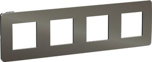 Фото Schneider Electric Unica Studio Metal NU280853 Рамка 4-постовая/8-модульная (универсальная, никель/антрацит)