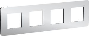 Фото Schneider Electric Unica Studio Metal NU280856 Рамка 4-постовая/8-модульная (универсальная, хром/антрацит)