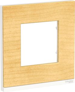 Фото Schneider Electric Unica Studio Pure NU600283 Рамка 1-постовая/2-модульная (универсальная, клен)