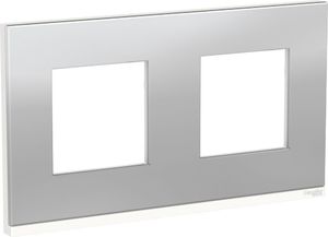 Фото Schneider Electric Unica Studio Pure NU600480 Рамка 2-постовая/4-модульная (универсальная, алюминий)