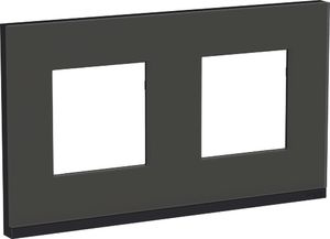 Фото Schneider Electric Unica Studio Pure NU600486 Рамка 2-постовая/4-модульная (универсальная, черное стекло)
