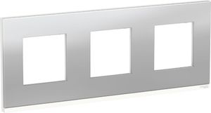 Фото Schneider Electric Unica Studio Pure NU600680 Рамка 3-постовая/6-модульная (универсальная, алюминий)