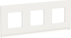 Фото Schneider Electric Unica Studio Pure NU600685 Рамка 3-постовая/6-модульная (универсальная, белое стекло)