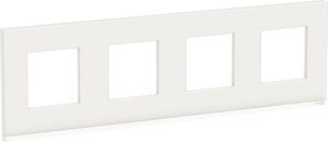 Фото Schneider Electric Unica Studio Pure NU600885 Рамка 4-постовая/8-модульная (универсальная, белое стекло)