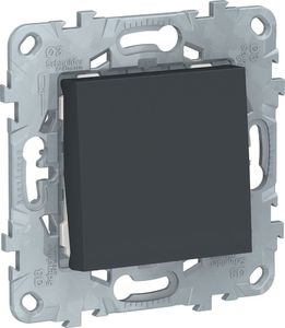 Фото Schneider Electric Unica New NU520154 Выключатель одноклавишный (10 А, под рамку, скрытая установка, антрацит)