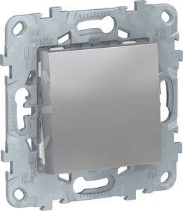 Фото Schneider Electric Unica New NU520330 Переключатель одноклавишный (10 А, под рамку, скрытая установка, алюминий)