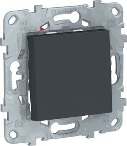 Фото Schneider Electric Unica New NU520554 Переключатель одноклавишный перекрестный (10 А, под рамку, скрытая установка, антрацит)