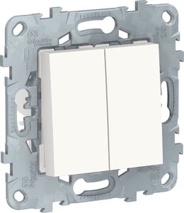 Фото Schneider Electric Unica NEW NU521518 Переключатель двухклавишный (10 А, IP20, под рамку, скрытая установка, белый)
