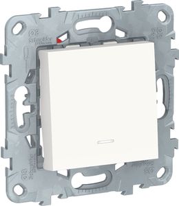 Фото Schneider Electric Unica New NU520518N Переключатель одноклавишный перекрестный (10 А, под рамку, подсветка, скрытая установка, белый)
