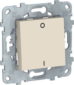 Фото Schneider Electric Unica New NU526244 Выключатель одноклавишный двухполюсной (16 А, под рамку, скрытая установка, бежевый)