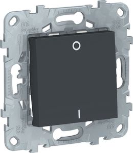 Фото Schneider Electric Unica New NU526254 Выключатель одноклавишный двухполюсной (16 А, под рамку, скрытая установка, антрацит)
