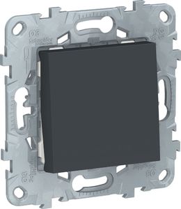 Фото Schneider Electric Unica New NU520654 Выключатель однокнопочный (10 А, под рамку, скрытая установка, антрацит)