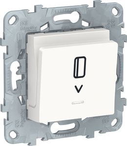Фото Schneider Electric Unica New NU528318 Выключатель для ключ-карты (10 А, подсветка, под рамку, скрытая установка, белый)