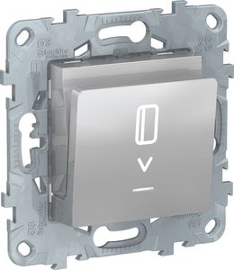 Фото Schneider Electric Unica New NU528330 Выключатель для ключ-карты (10 А, подсветка, под рамку, скрытая установка, алюминий)