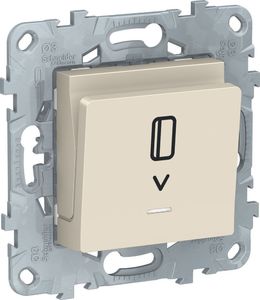 Фото Schneider Electric Unica New NU528344 Выключатель для ключ-карты (10 А, подсветка, под рамку, скрытая установка, бежевый)