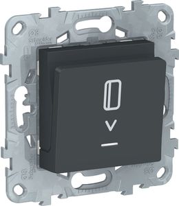 Фото Schneider Electric Unica New NU528354 Выключатель для ключ-карты (10 А, подсветка, под рамку, скрытая установка, антрацит)