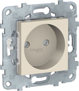 Фото Schneider Electric Unica New NU503344 Розетка без заземляющего контакта (16 А, под рамку, скрытая установка, бежевая)