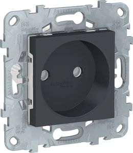 Фото Schneider Electric Unica New NU503354 Розетка без заземляющего контакта (16 А, под рамку, скрытая установка, антрацит)
