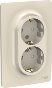 Фото Schneider Electric Unica New NU206744 Розетка с заземляющим контактом (16 А, в сборе, скрытая установка, бежевая)