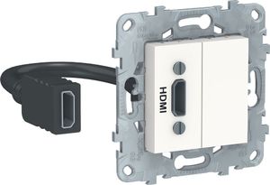Фото Schneider Electric Unica New NU543018 Розетка видео (HDMI, под рамку, скрытая установка, белая)
