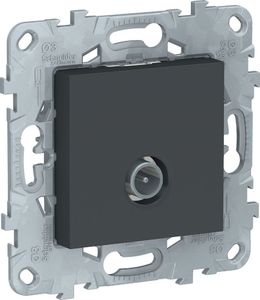 Фото Schneider Electric Unica New NU546354 Розетка телевизионная (TV, проходная, под рамку, скрытая установка, антрацит)