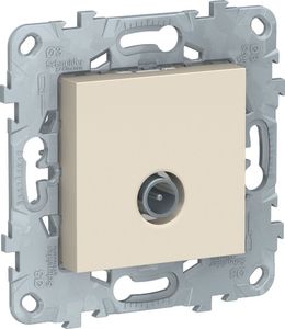 Фото Schneider Electric Unica New NU546444 Розетка телевизионная (TV, оконечная, под рамку, скрытая установка, бежевая)