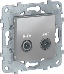 Фото Schneider Electric Unica New NU545430 Розетка телевизионная (TV/Radio+SAT, звезда, под рамку, скрытая установка, алюминий)