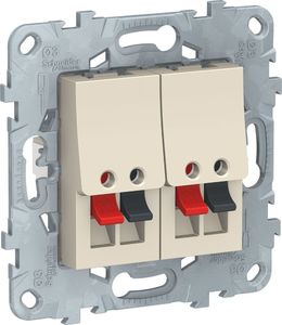 Фото Schneider Electric Unica New NU548944 Розетка аудио (2xAudio, под рамку, скрытая установка, бежевая)