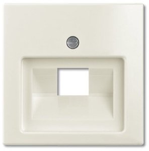 Фото ABB Basic55 2CKA001753A0098 Крышка розетки телефонной/компьютерной (RJ11/RJ45, слоновая кость)