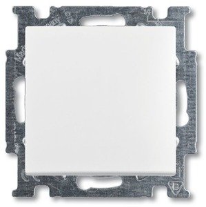 Фото ABB Basic55 2CKA001413A1080 Выключатель одноклавишный (Н.О. контакт, 10 А, под рамку, скрытая установка, альпийский белый)