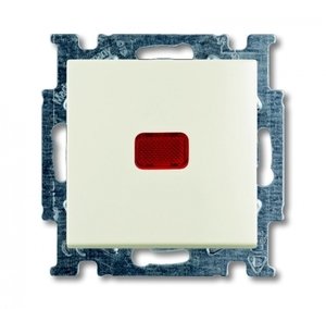 Фото ABB Basic55 2CKA001012A2190 Переключатель одноклавишный с N-клеммой (10 А, индикация, под рамку, скрытая установка, chalet-белый)