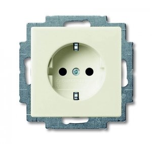 Фото ABB Basic55 2CKA002011A6144 Розетка с заземляющим контактом (16 А, под рамку, скрытая установка, chalet-белый)
