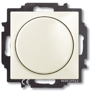 Фото ABB Basic55 2CKA006515A0847 Светорегулятор поворотно-нажимной (400 Вт, подсветка, под рамку, скрытая установка, chalet-белый)