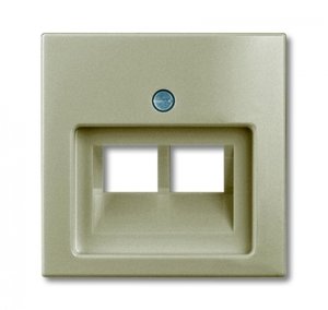 Фото ABB Basic55 2CKA001753A0203 Крышка розетки телефонной/компьютерной (2хRJ11/RJ45, шампань)