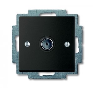 Фото ABB Basic55 2CKA001724A4313 Розетка телевизионная (TV, под рамку, скрытая установка, chateau-черный)