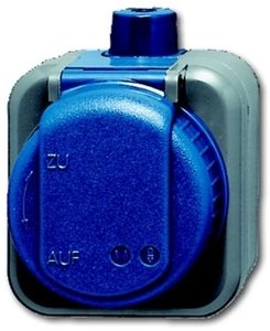 Фото ABB Busch-Duro 2000 WDI 2CKA002083A0343 Розетка (16 А, IP66, крышка, о/у, з/к,