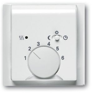 Фото ABB Impuls 2CKA001710A3577 Накладка терморегулятора поворотного (с переключателем, белая)