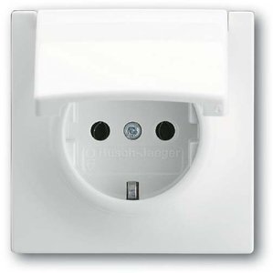 Фото ABB Impuls 2CKA002018A0992 Розетка Schuko (16A, под рамку, с/у, з/к, крышка, белая)