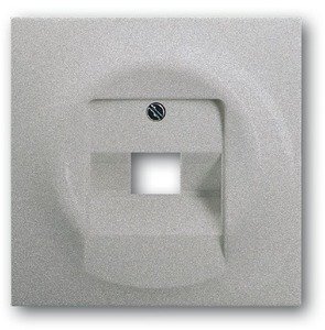 Фото ABB Impuls 2CKA001753A0087 Накладка розетки телефонной/компьютерной (1хRJ11/RJ45, серебристо-алюминиевая)