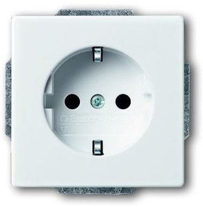 Фото ABB Carat/Future Linear/Solo/Busch-Axcent 2CKA002011A6207 Розетка с заземляющим контактом (16A, безвинт. клеммы, под рамку, скрытая установка, белая)