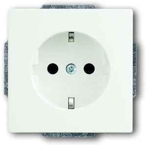 Фото ABB Future Linear 2CKA002011A6208 Розетка с заземляющим контактом (16A, безвинт. клеммы, под рамку, скрытая установка, белый бархат)