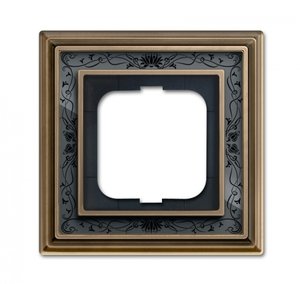 Фото ABB BJE Династия 2CKA001754A4595 Рамка 1-ая (античная латунь/черная роспись)