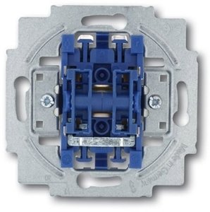 Фото ABB Busch-Jaeger 2CKA001413A0509 Выключатель двухклавишный 2 Н.О. контакта (2 цепи, 10 А, с возм. подсветки, механизм, скрытая установка)